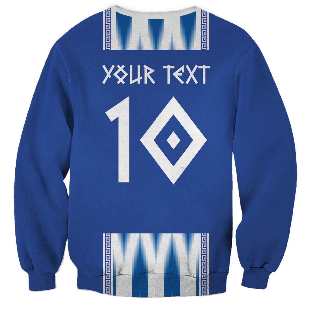 Greece National Football Custom Sweatshirt Greek Key Sporty Style