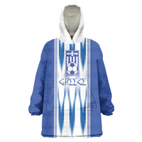 Greece National Football Custom Wearable Blanket Hoodie Greek Key Sporty Style