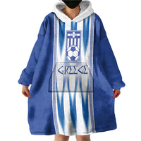 Greece National Football Custom Wearable Blanket Hoodie Greek Key Sporty Style