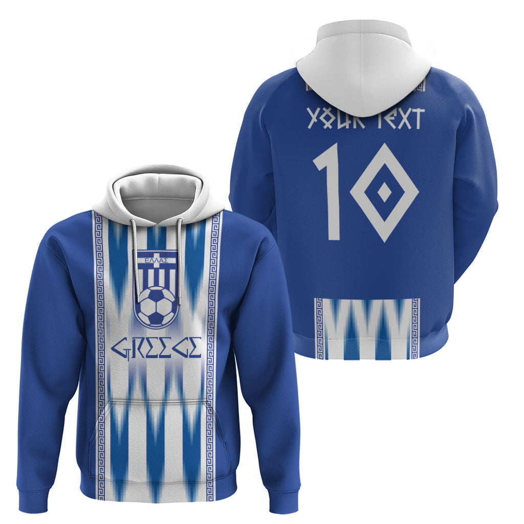 Greece National Football Custom Zip Hoodie Greek Key Sporty Style