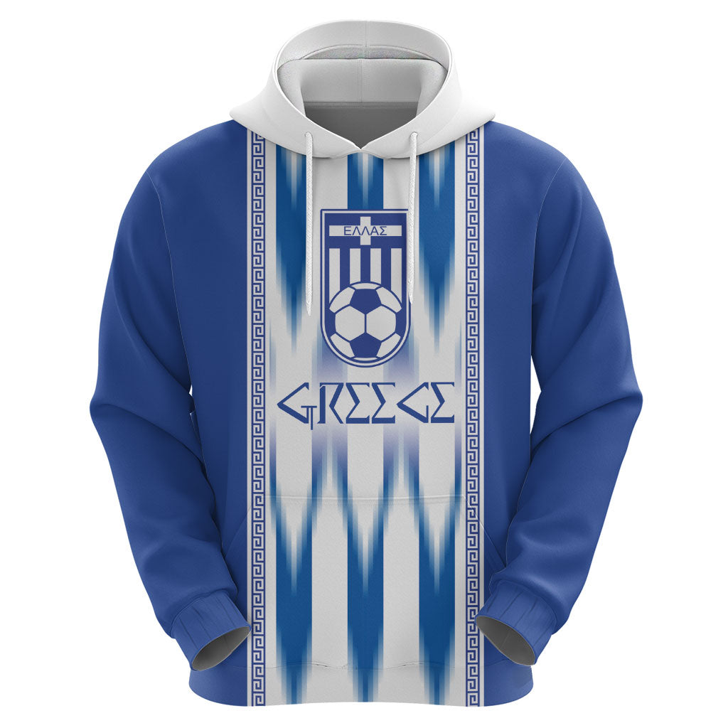 Greece National Football Custom Zip Hoodie Greek Key Sporty Style