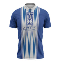 Greece National Football Custom Zipper Polo Shirt Greek Key Sporty Style
