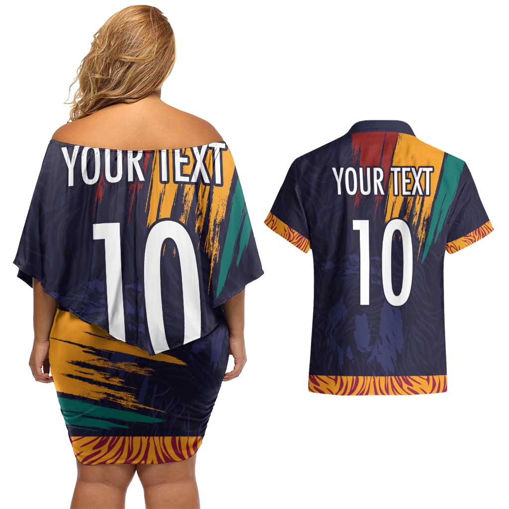 Custom Sri Lanka Cricket The Lions Couples Matching Off Shoulder Short Dress and Hawaiian Shirt