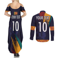 Custom Sri Lanka Cricket The Lions Couples Matching Summer Maxi Dress and Long Sleeve Button Shirt