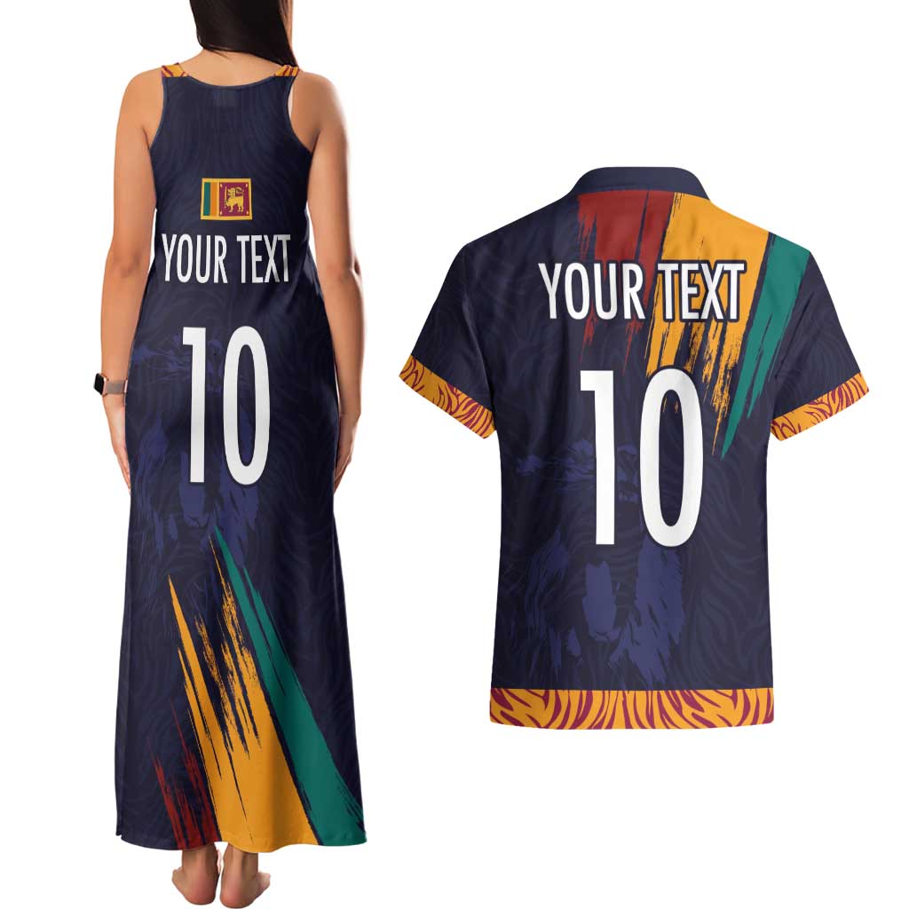 Custom Sri Lanka Cricket The Lions Couples Matching Tank Maxi Dress and Hawaiian Shirt