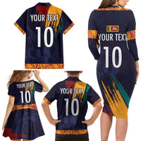 Custom Sri Lanka Cricket The Lions Family Matching Long Sleeve Bodycon Dress and Hawaiian Shirt