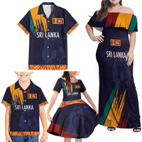 Custom Sri Lanka Cricket The Lions Family Matching Off Shoulder Maxi Dress and Hawaiian Shirt
