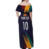 Custom Sri Lanka Cricket The Lions Family Matching Off Shoulder Maxi Dress and Hawaiian Shirt