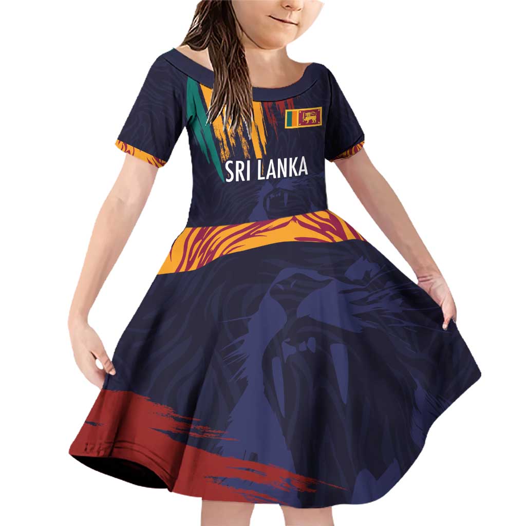 Custom Sri Lanka Cricket The Lions Family Matching Off Shoulder Short Dress and Hawaiian Shirt