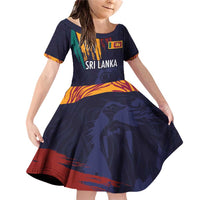 Custom Sri Lanka Cricket The Lions Family Matching Off Shoulder Short Dress and Hawaiian Shirt