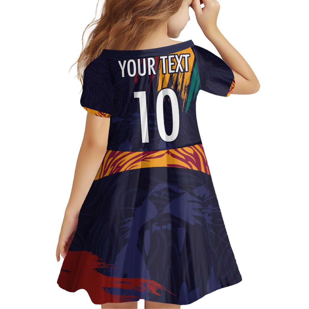 Custom Sri Lanka Cricket The Lions Family Matching Off Shoulder Short Dress and Hawaiian Shirt