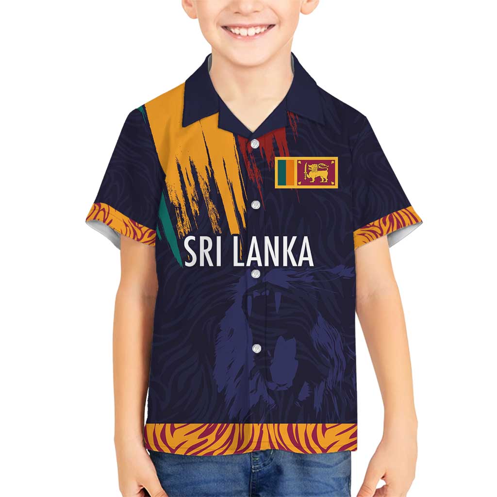 Custom Sri Lanka Cricket The Lions Family Matching Off Shoulder Short Dress and Hawaiian Shirt