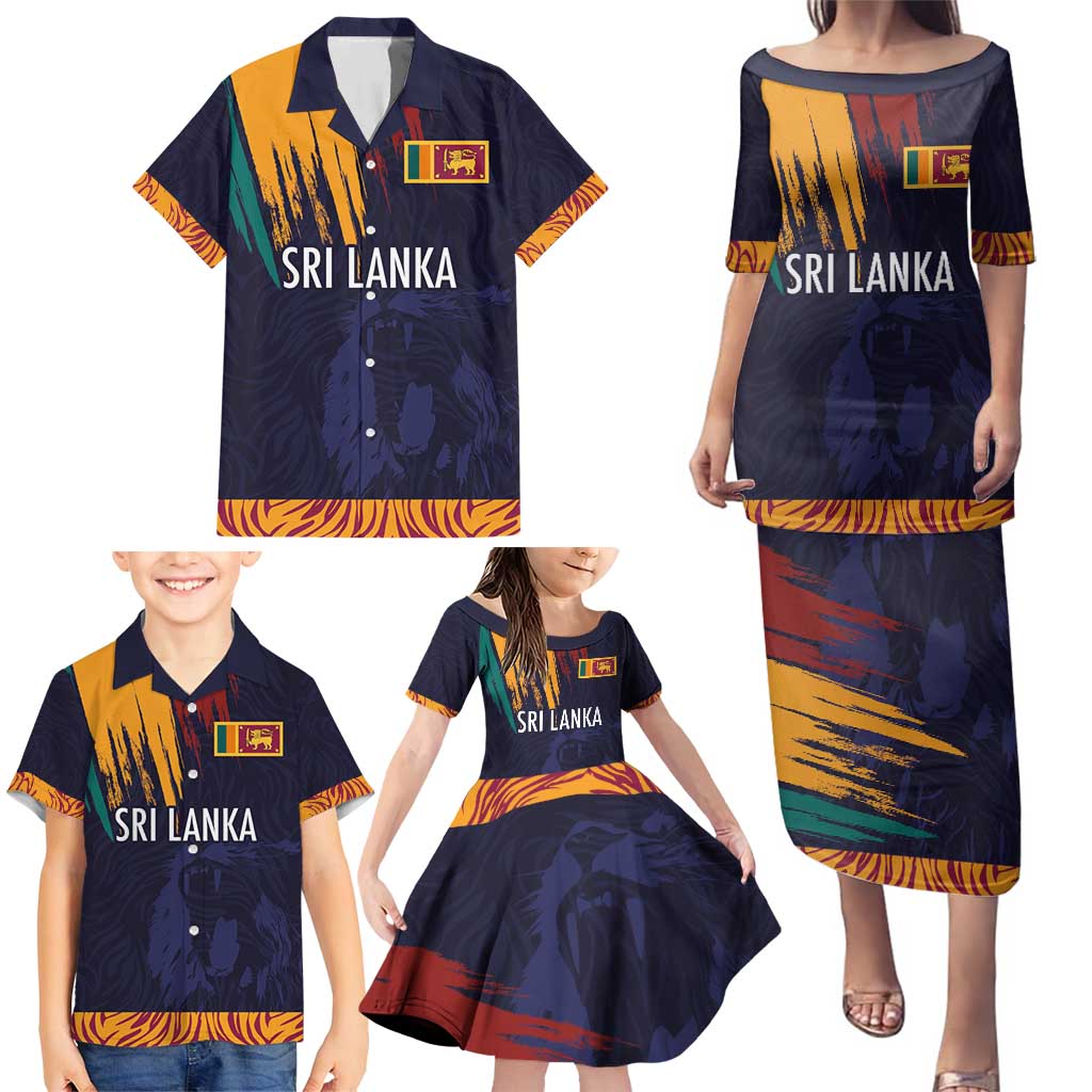 Custom Sri Lanka Cricket The Lions Family Matching Puletasi and Hawaiian Shirt