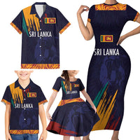 Custom Sri Lanka Cricket The Lions Family Matching Short Sleeve Bodycon Dress and Hawaiian Shirt