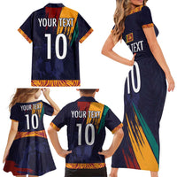 Custom Sri Lanka Cricket The Lions Family Matching Short Sleeve Bodycon Dress and Hawaiian Shirt