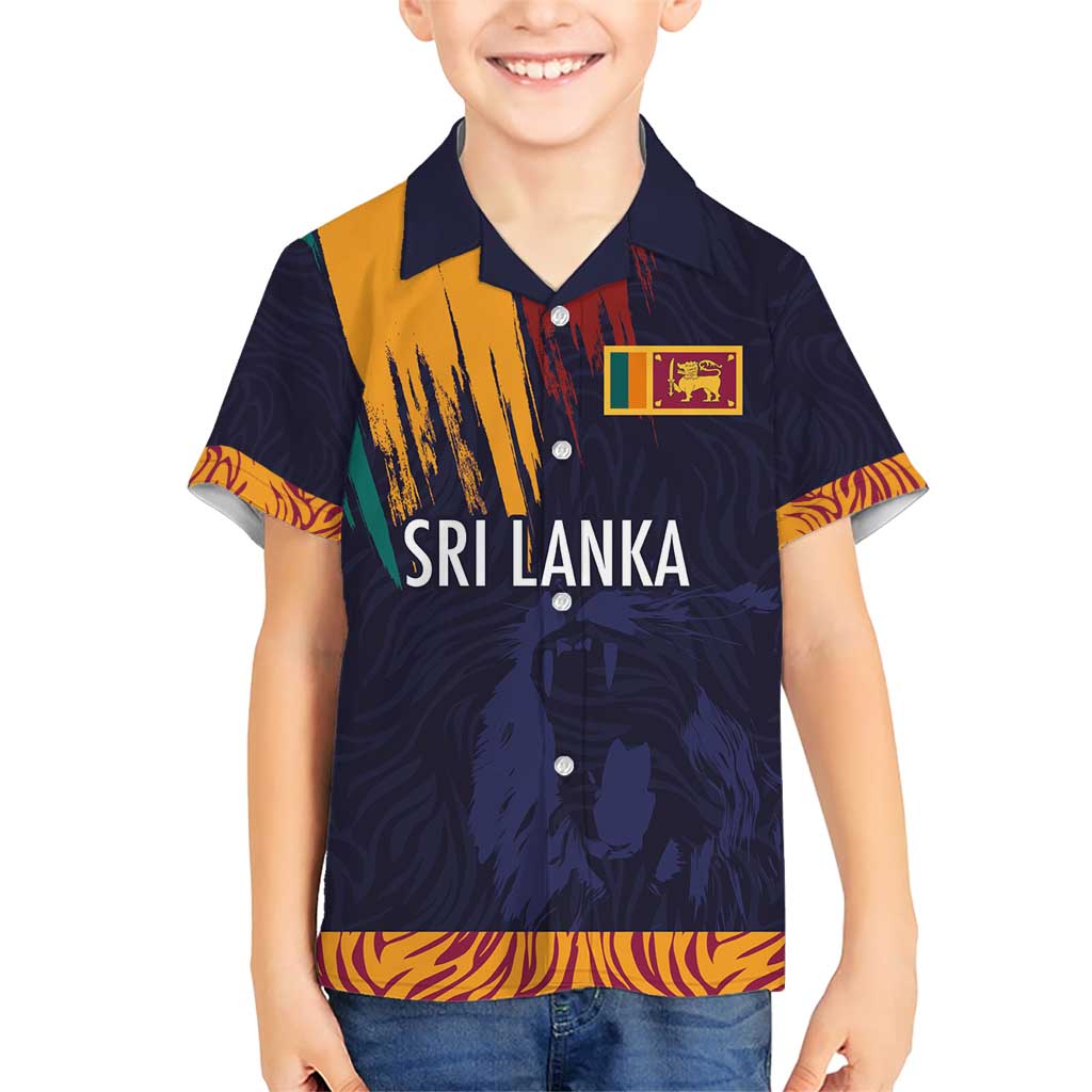 Custom Sri Lanka Cricket The Lions Family Matching Short Sleeve Bodycon Dress and Hawaiian Shirt