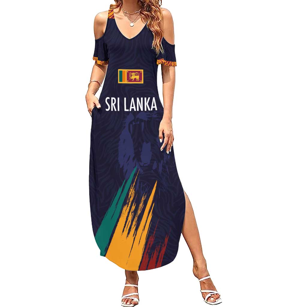 Custom Sri Lanka Cricket The Lions Family Matching Summer Maxi Dress and Hawaiian Shirt