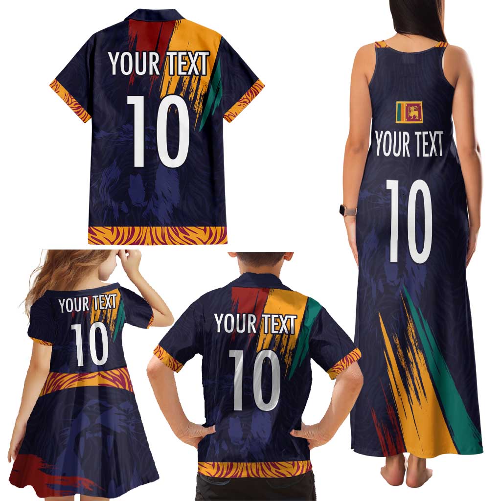 Custom Sri Lanka Cricket The Lions Family Matching Tank Maxi Dress and Hawaiian Shirt