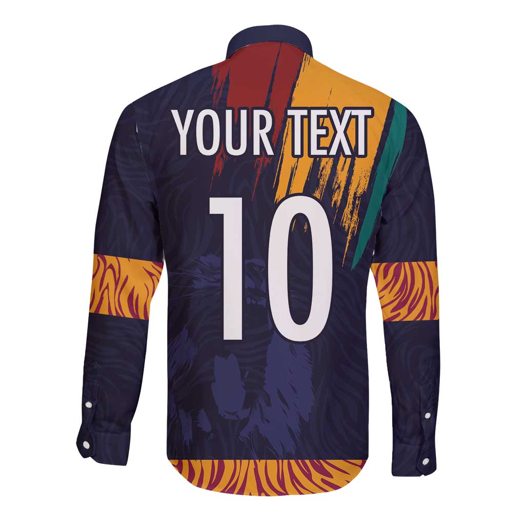 Custom Sri Lanka Cricket The Lions Long Sleeve Button Shirt