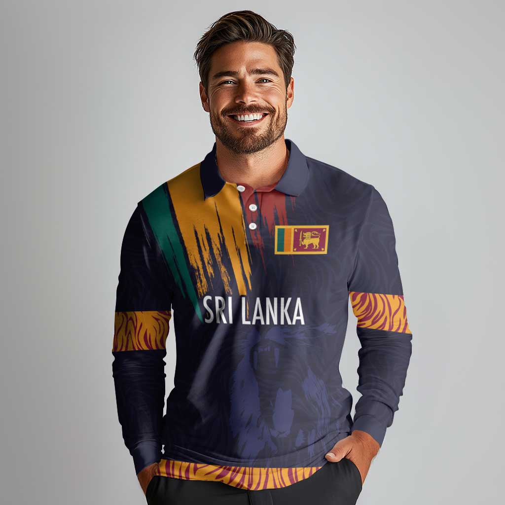 Custom Sri Lanka Cricket The Lions Long Sleeve Polo Shirt