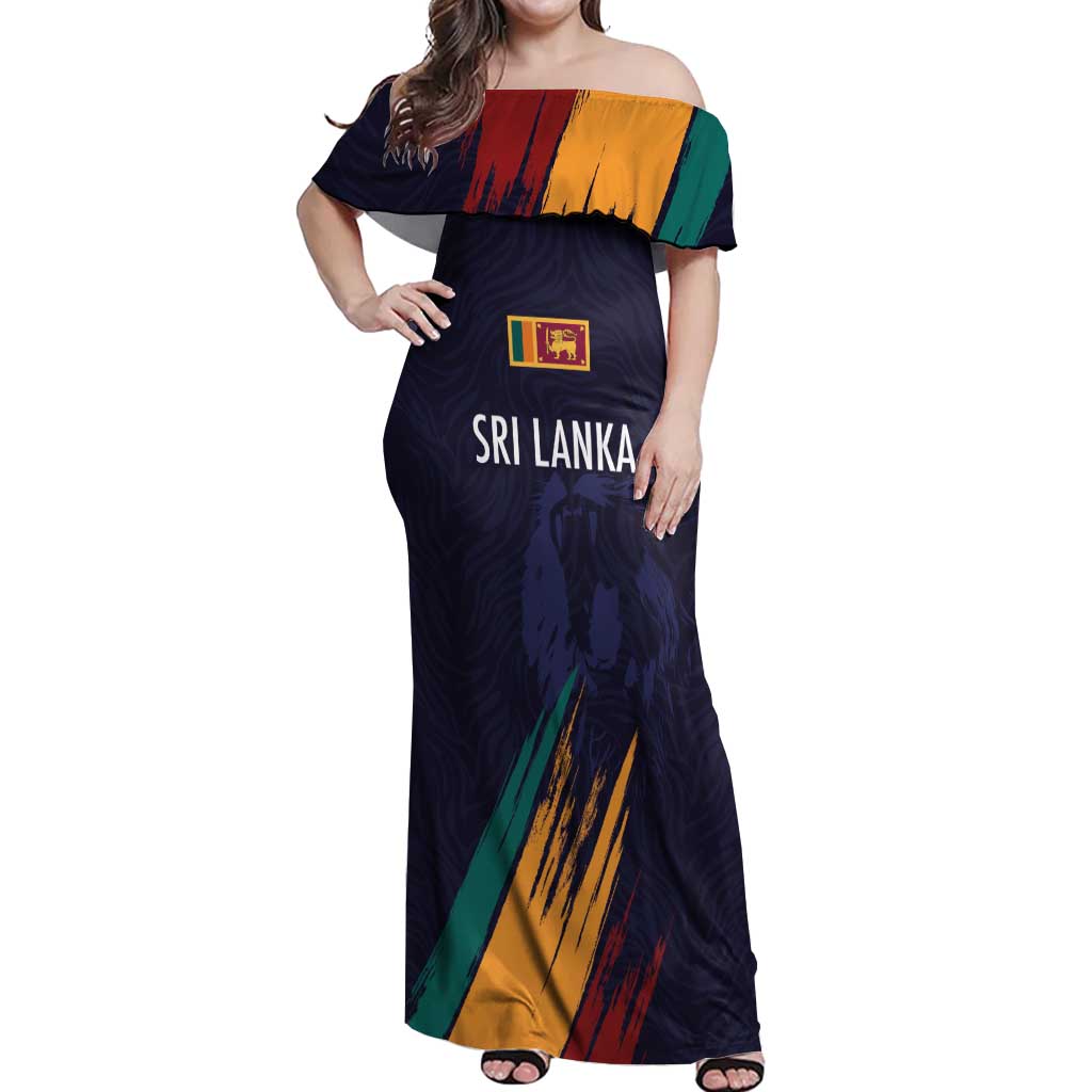 Custom Sri Lanka Cricket The Lions Off Shoulder Maxi Dress