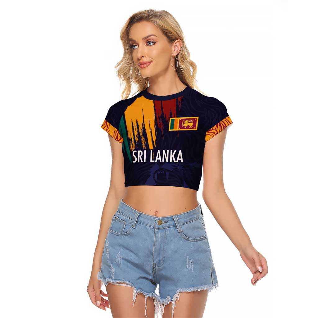 Custom Sri Lanka Cricket The Lions Raglan Cropped T Shirt