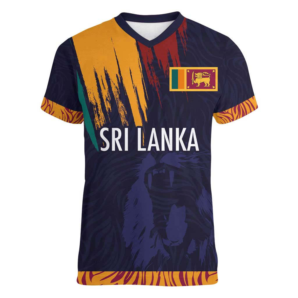 Custom Sri Lanka Cricket The Lions Women V-Neck T-Shirt