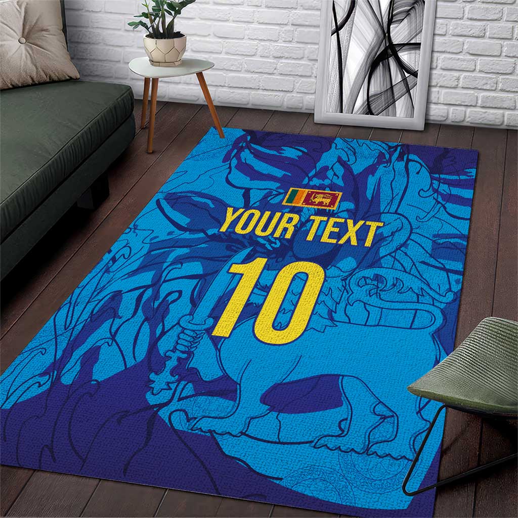 Custom Sri Lanka Cricket Royal Blue Warrior Area Rug