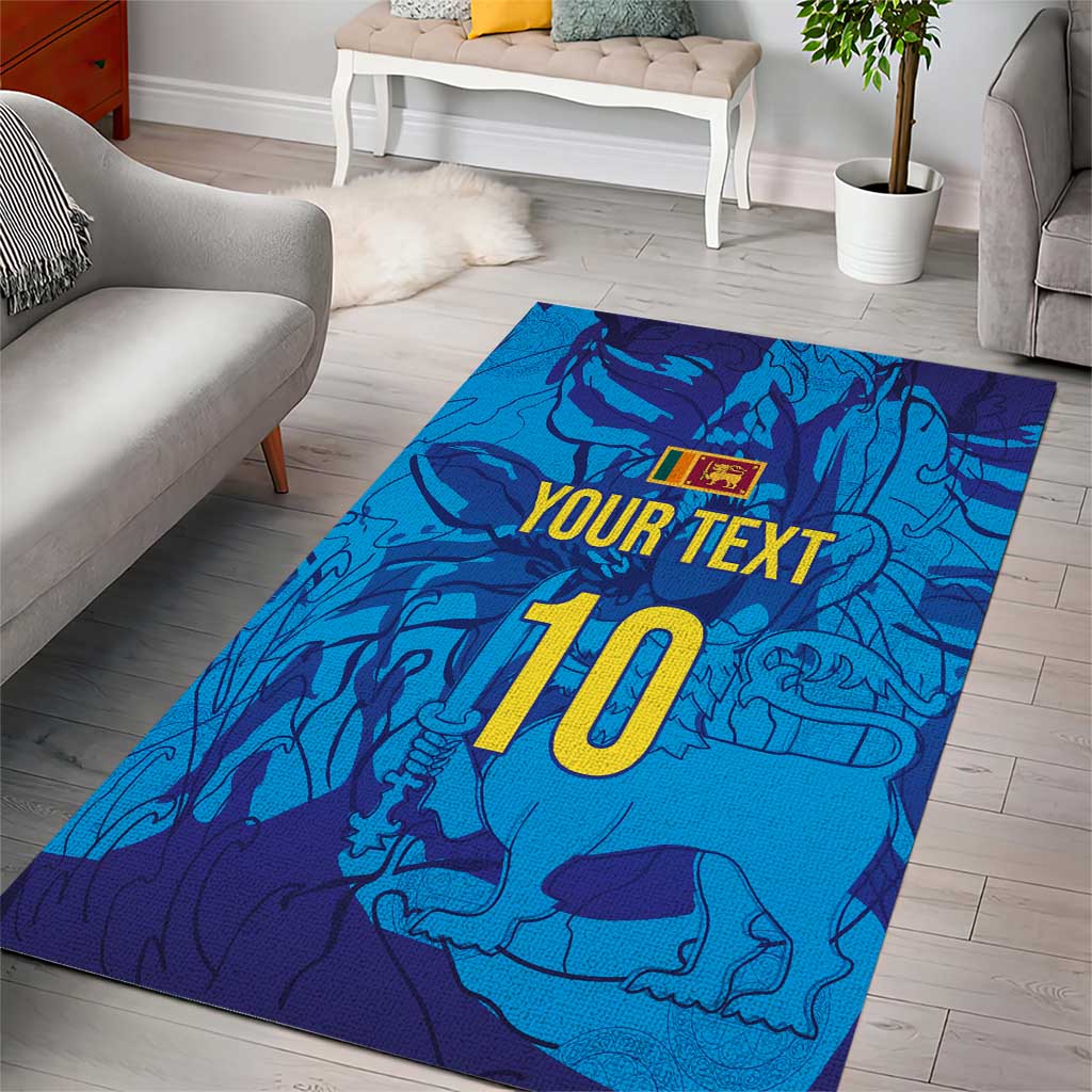 Custom Sri Lanka Cricket Royal Blue Warrior Area Rug
