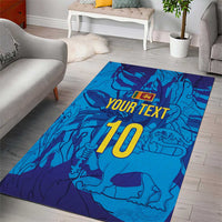 Custom Sri Lanka Cricket Royal Blue Warrior Area Rug