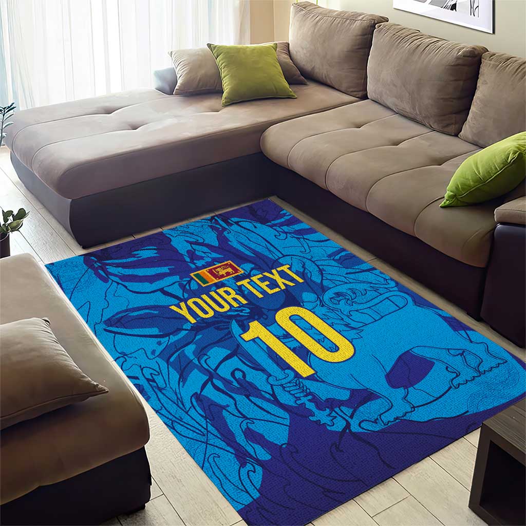 Custom Sri Lanka Cricket Royal Blue Warrior Area Rug