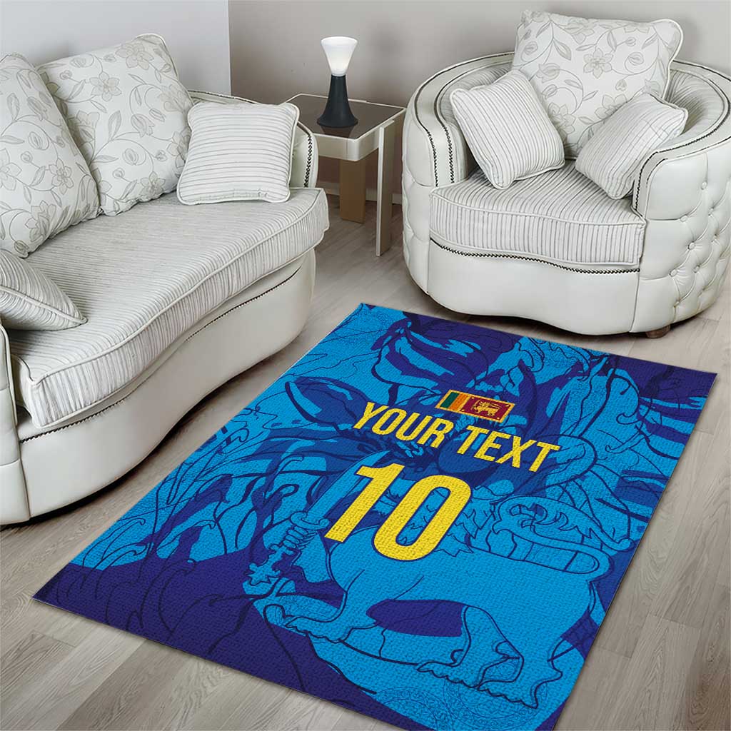 Custom Sri Lanka Cricket Royal Blue Warrior Area Rug