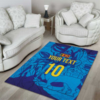 Custom Sri Lanka Cricket Royal Blue Warrior Area Rug