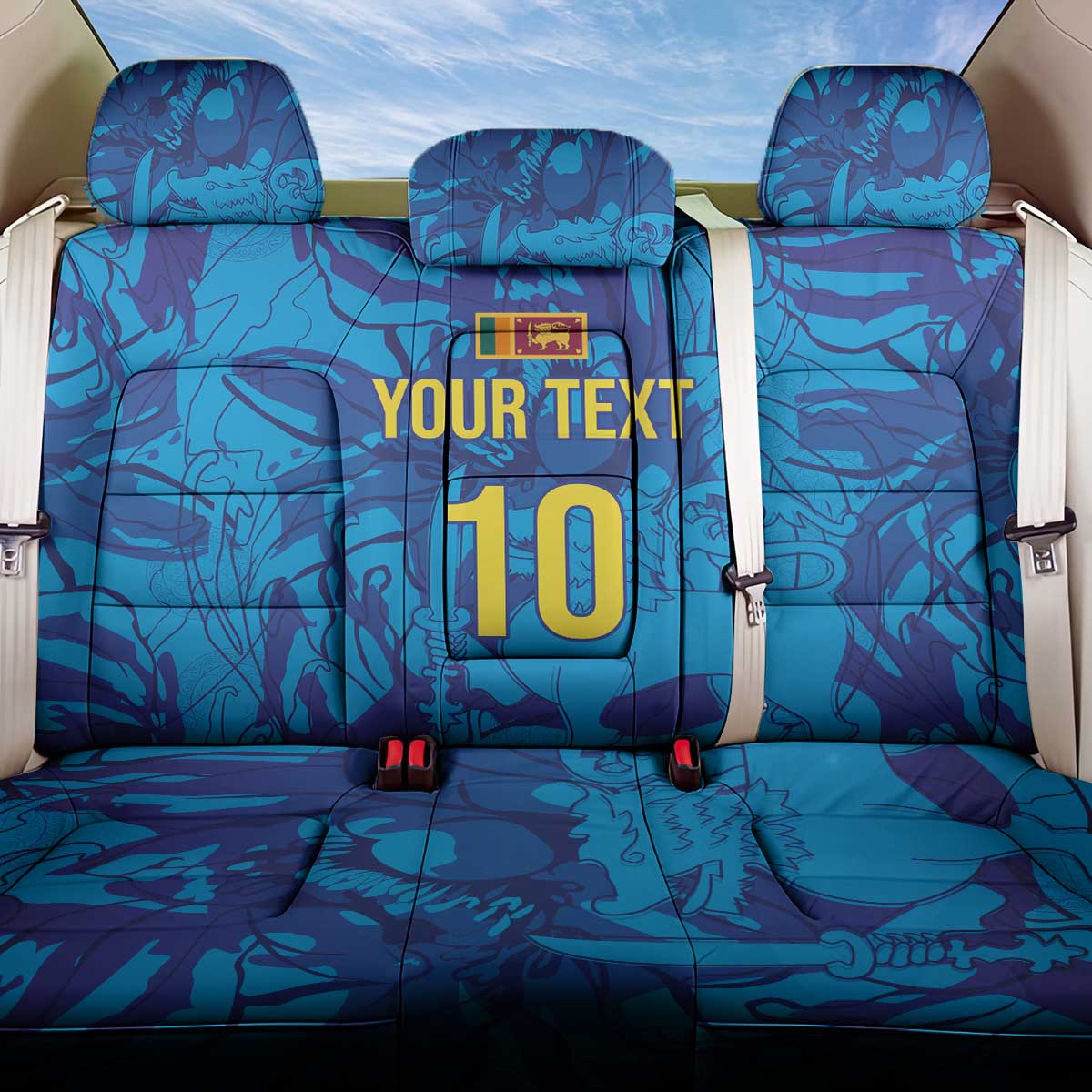 Custom Sri Lanka Cricket Royal Blue Warrior Back Car Seat Cover