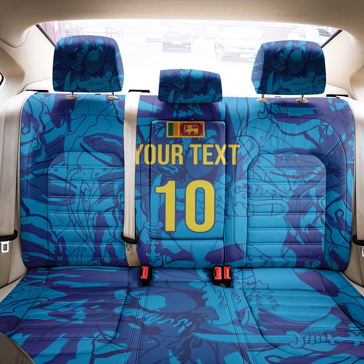 Custom Sri Lanka Cricket Royal Blue Warrior Back Car Seat Cover