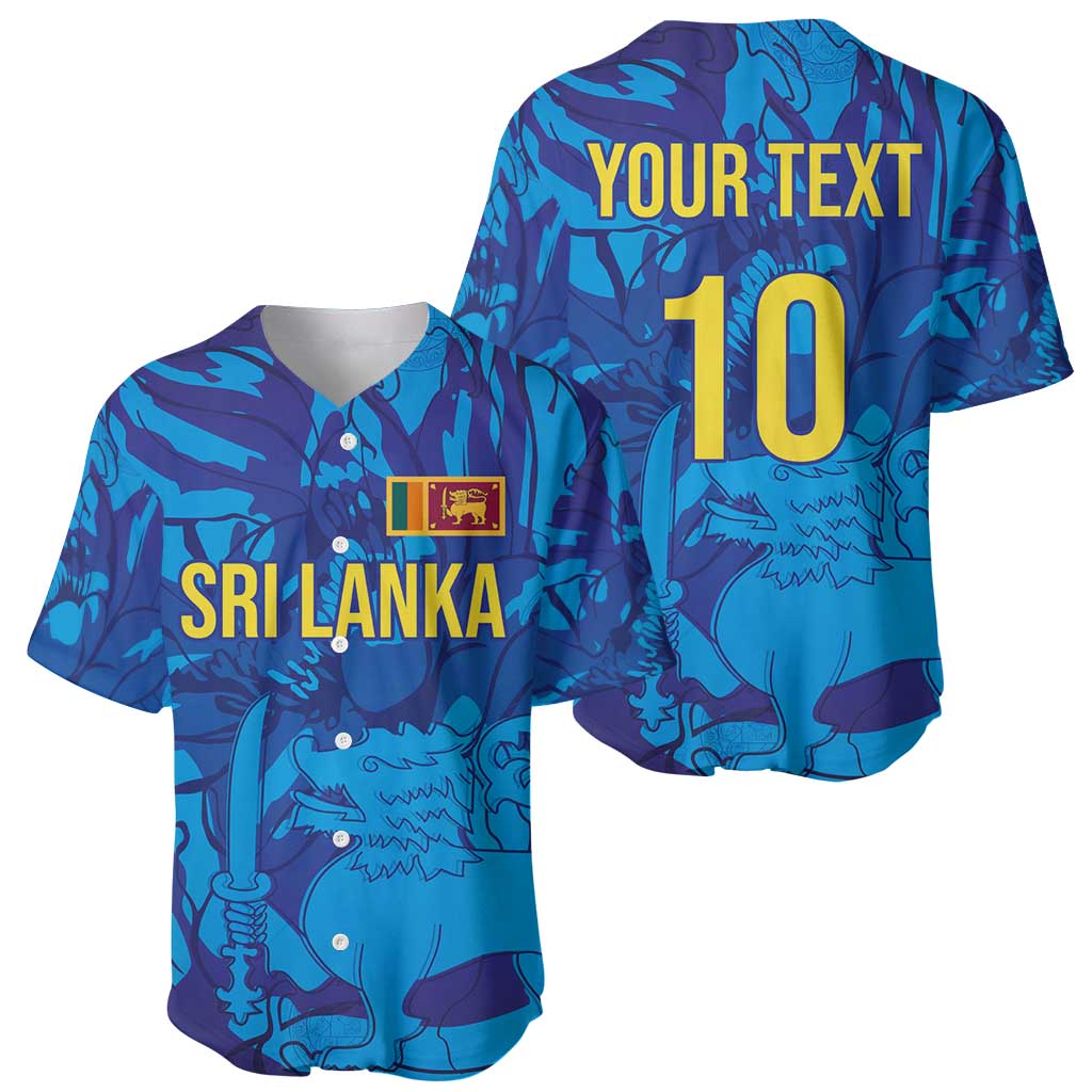 Custom Sri Lanka Cricket Royal Blue Warrior Baseball Jersey