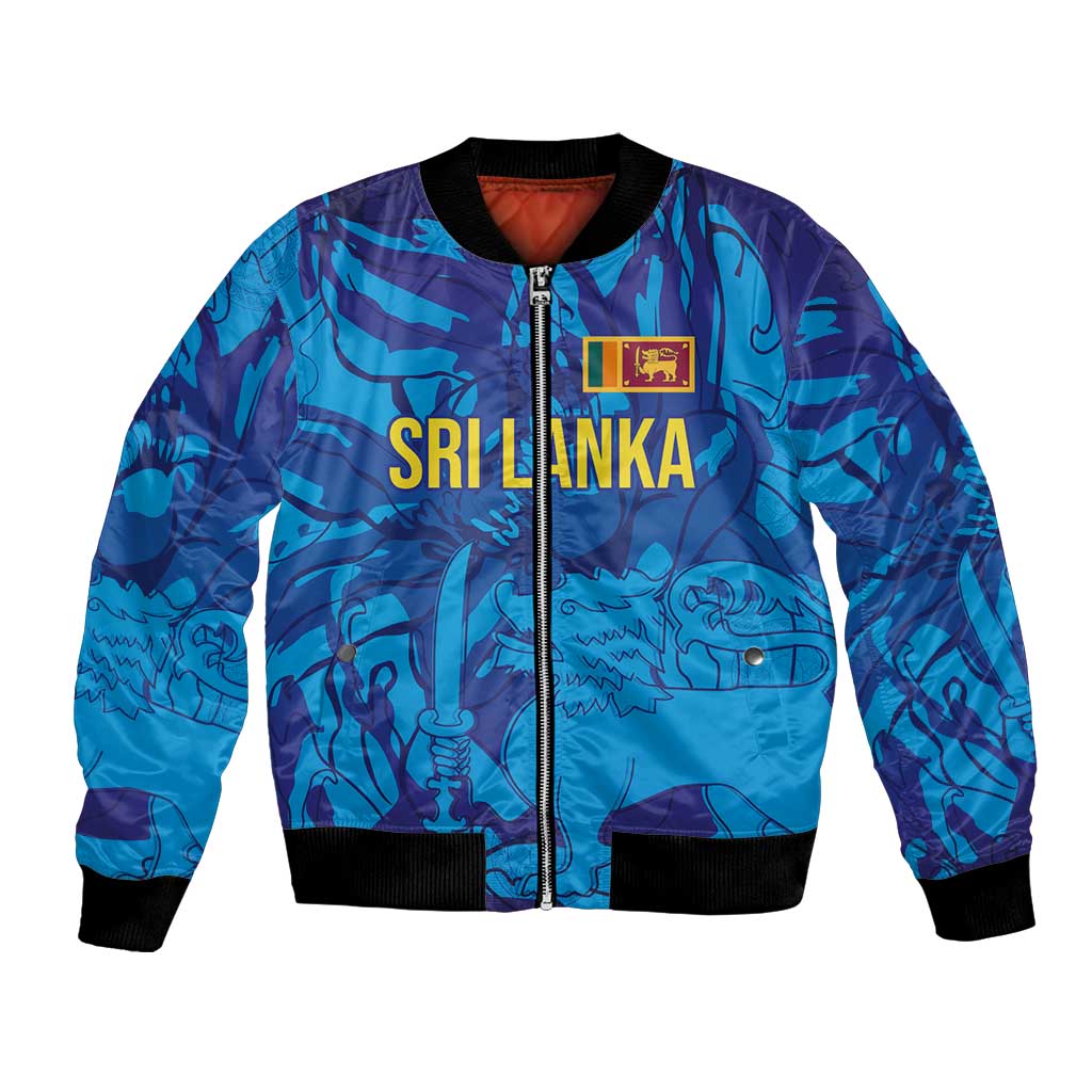 Custom Sri Lanka Cricket Royal Blue Warrior Bomber Jacket