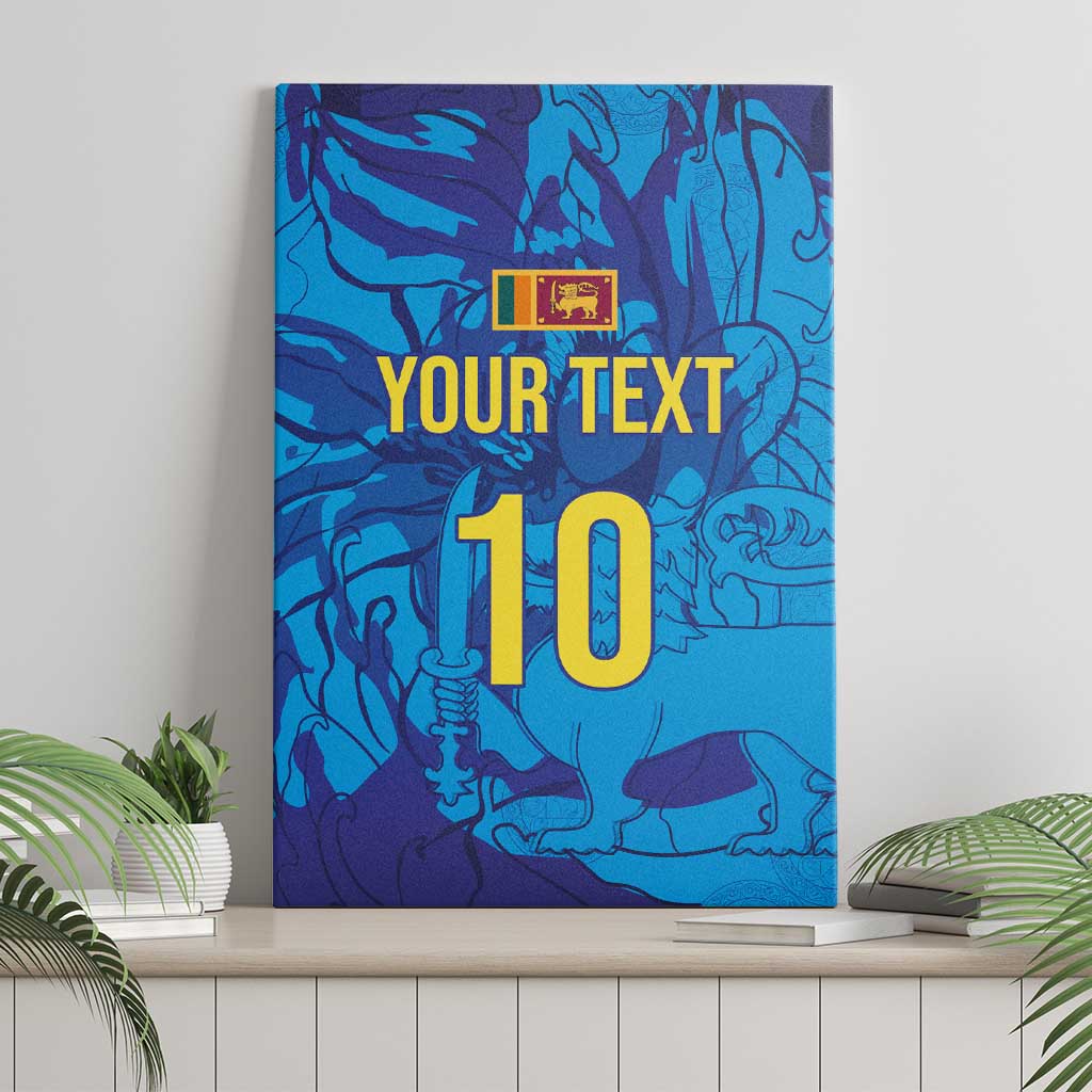 Custom Sri Lanka Cricket Royal Blue Warrior Canvas Wall Art