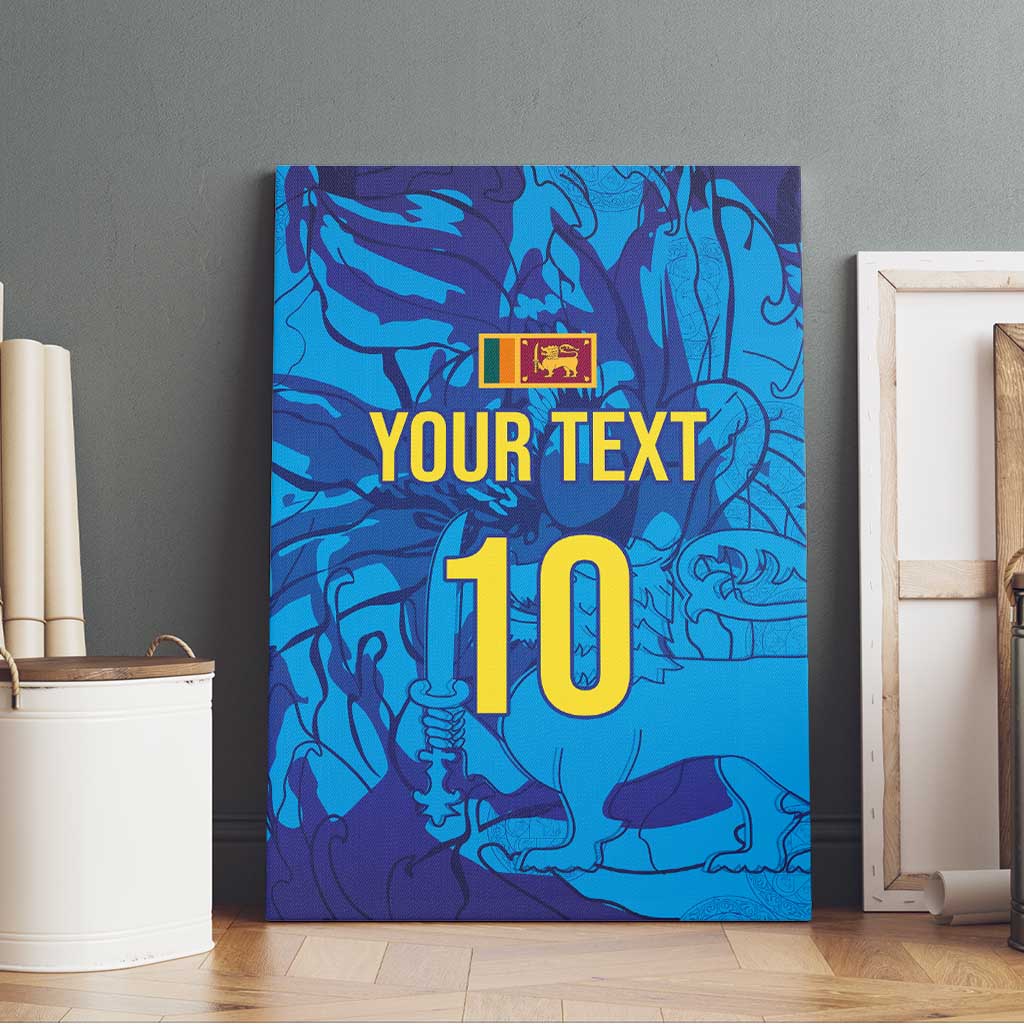 Custom Sri Lanka Cricket Royal Blue Warrior Canvas Wall Art