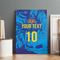 Custom Sri Lanka Cricket Royal Blue Warrior Canvas Wall Art