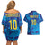 Custom Sri Lanka Cricket Royal Blue Warrior Couples Matching Off Shoulder Short Dress and Hawaiian Shirt