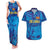 Custom Sri Lanka Cricket Royal Blue Warrior Couples Matching Tank Maxi Dress and Hawaiian Shirt
