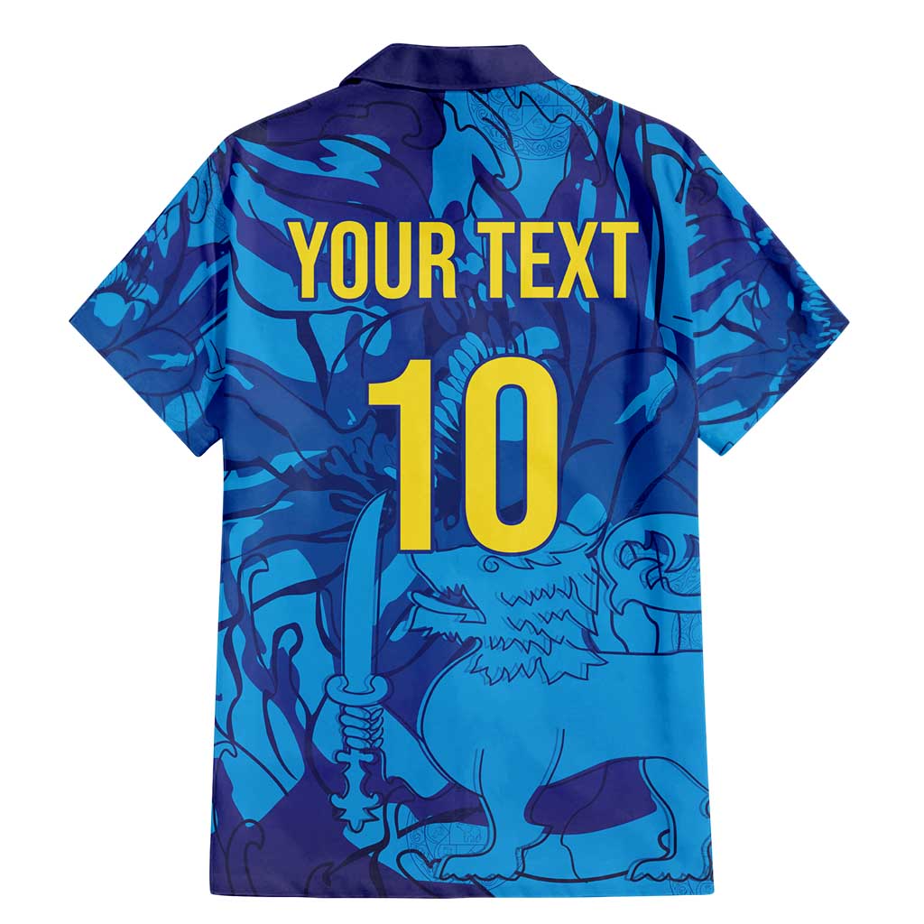 Custom Sri Lanka Cricket Royal Blue Warrior Family Matching Mermaid Dress and Hawaiian Shirt