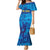 Custom Sri Lanka Cricket Royal Blue Warrior Family Matching Mermaid Dress and Hawaiian Shirt