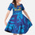 Custom Sri Lanka Cricket Royal Blue Warrior Family Matching Off The Shoulder Long Sleeve Dress and Hawaiian Shirt