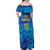 Custom Sri Lanka Cricket Royal Blue Warrior Family Matching Off Shoulder Maxi Dress and Hawaiian Shirt