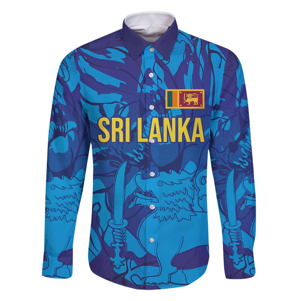 Custom Sri Lanka Cricket Royal Blue Warrior Family Matching Off Shoulder Short Dress and Hawaiian Shirt