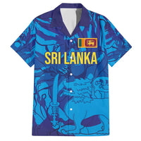 Custom Sri Lanka Cricket Royal Blue Warrior Family Matching Puletasi and Hawaiian Shirt