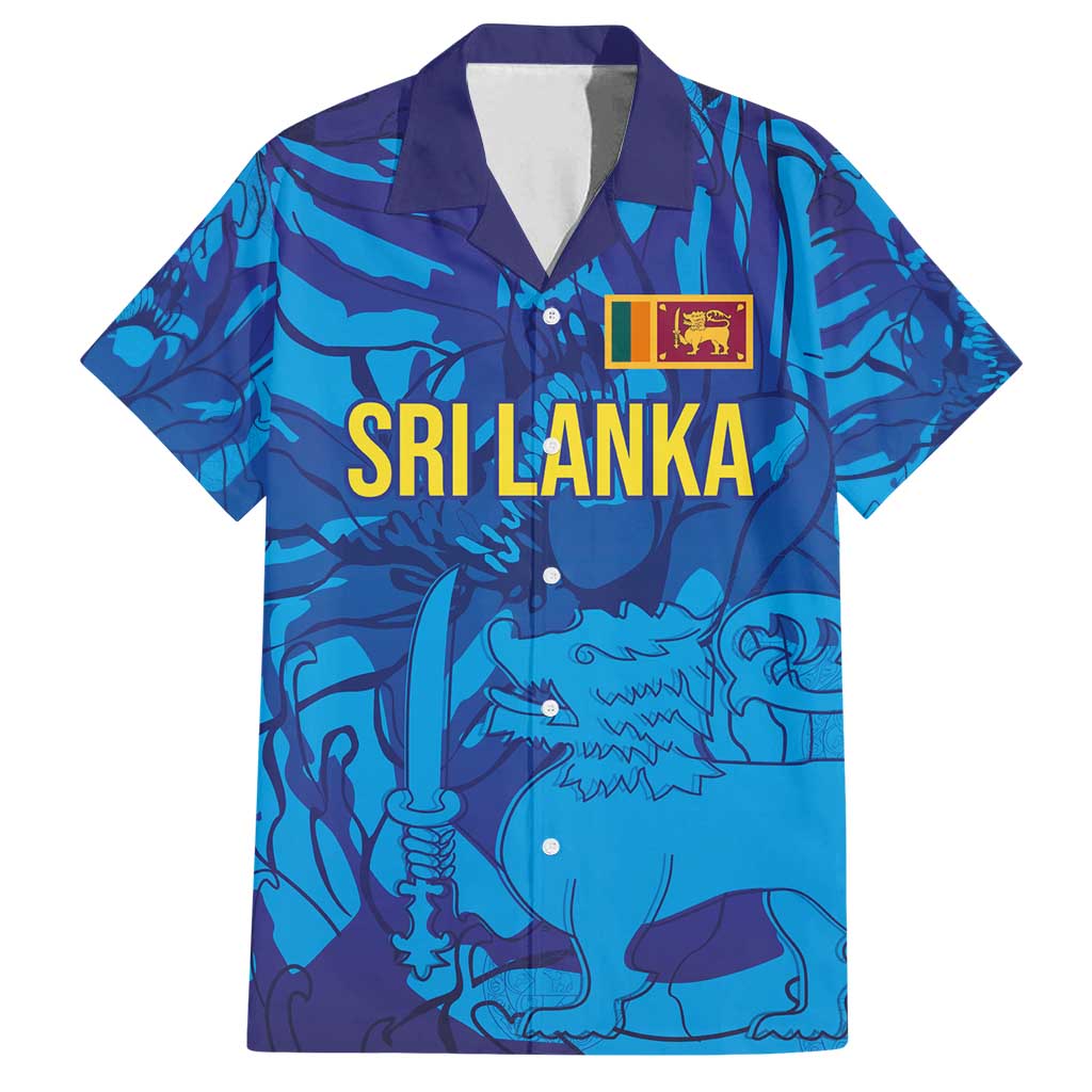 Custom Sri Lanka Cricket Royal Blue Warrior Family Matching Summer Maxi Dress and Hawaiian Shirt