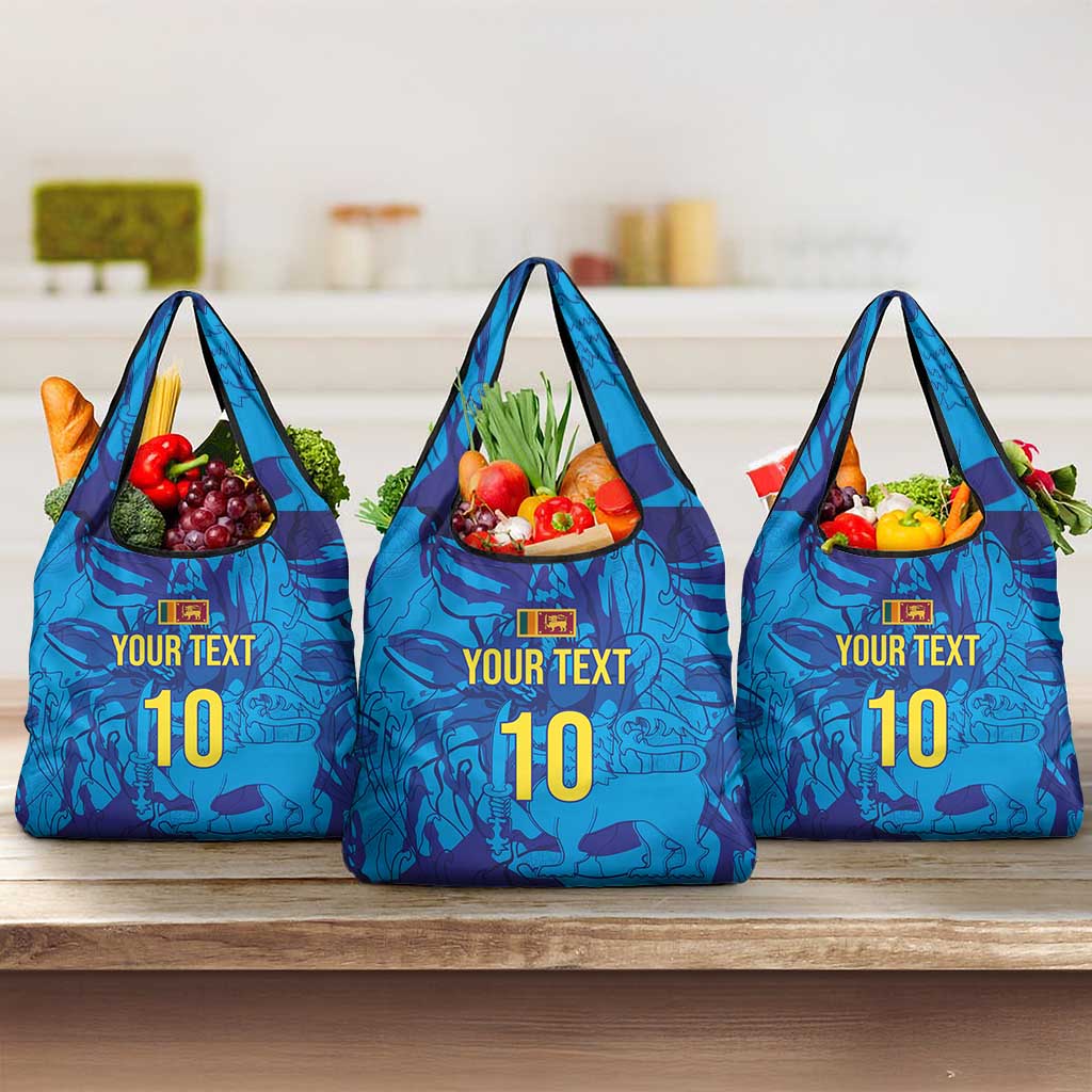 Custom Sri Lanka Cricket Royal Blue Warrior Grocery Bag